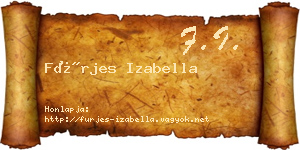 Fürjes Izabella névjegykártya